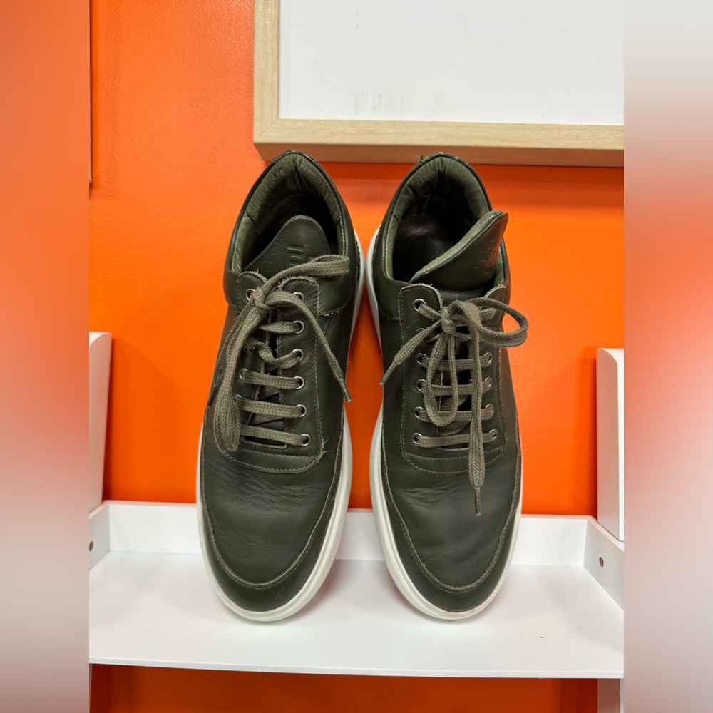 Filling Pieces Olive Leather Sneakers